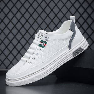 Fashionable Waterproof Sports Casual Shoes for Men Lightweight Soft Bottom Slip-On Sneakers All-Season Wear PU Leather