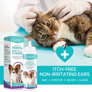 30g Pet Ear Powder for Plucking Odor Itch Relief Universal Ear Cleaner for Cat Dog  Anti-Inflammatory Hypoallergenic Easy To Use