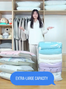 Extra Large Vacuum Storage Bag Space Saving Compression Bags for Quilts Blankets Jackets Pillows Clo