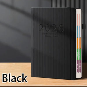 2026 A5 Textured PU Portable Agenda Book English Calendar Book Notepads Creative Daily Planner Reminder Desktop Date Calendar