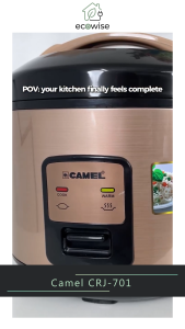 EcoWise Camel CRJ-701 Rice Cooker 1.8L 10 Cups Non-Stick Inner Pot with Steamer Tray Automatic Keep Warm Electric Rice Cooker (Gold)