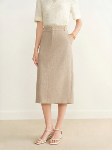 BADINA | New Fall Elegant Silk Blend Straight Skirt