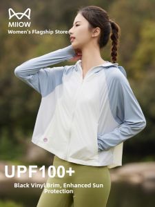 MiiOW | Cat Woman Summer Ice Silk Loose UV Protection Coat Breathable Hooded Poncho Short Outerwear For Women Fashionable Versatile Style