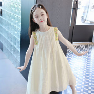 Girls Summer Dress Thin Sleeveless Princess Style Skirt Breathable Childrens Fashionable Clothing Baby Outfit Lightweight