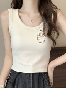 French Unique Sweet Spicy Girl Style Tank Top Womens Inner Wear Short Sleeve Summer Base Layer Shirt Outerwear Cotton Blend