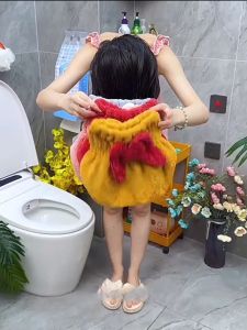 ผ้าคลุมอาบน้ำ หมวกคลุมผม ผ้าโพกหัว แบบแห้งเร็ว สําหรับผู้หญิง ดูดซับแห้งเร็ว ติดโบว์