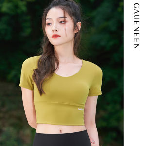 เสื้อยืดโยคะแขนสั้นสำหรับผู้หญิง ทรงเข้ารูป ดูดซับเหงื่อ แห้งเร็ว ระบายอากาศได้ดี ทรงเข้ารูป ฤดูใบไม้ผลิและฤดูร้อน