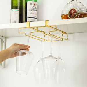 Wall-Mounted No-Drill Drainable Glass and Wine Glasses Rack