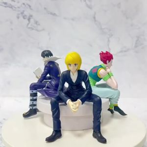 Bandai | Anime Hunter x Hunter Sitting Figure Killua Gon Kurapika Hisoka Chrollo Illumi Collectible PVC Model Desktop Decoration Toy Gift