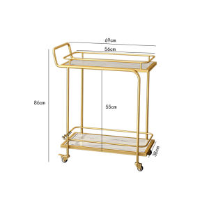 Mobile Restaurant Delivery Cart Iron Material European Style Human Power Drive Structure Frame Suitable for Hotel And Home Use