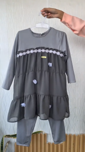 AKFAS - Satu Set Tunik Anak Perempuan Muslim Sehari - hari – Baju Muslim Anak Modis & Nyaman – Tunik Anak Kekinian untuk Sehari-hari & Acara