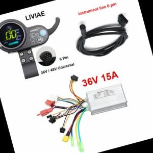 LIVIAE 36V 15A 48V 20A LCD Color Screen Instrument Intelligent Brushless Hall Controller for Electric Scooter Bicycle Parts