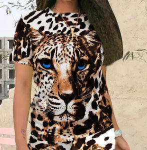 Hot Toys | Hot Selling Fashion Item Leopard Print Spring/summer New Item Outdoor Sports and Leisure Parent-child Outfit T-shirt Plus Size