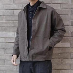 American Style Workwear Jacket Mens Spring Autumn New Outerwear Fleece Lined Thickened Loose Short Casual Turn-down Collar