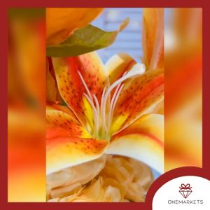 Bunga Artificial Premium - Bunga Plastik ORANGE - Dekorasi Bunga Palsu A033