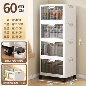 Bookshelf Floor Shelf Kids Toy Book Storage Cabinet Multi-Layer For Home Bedroom Moving Wheels Simple Bookcase