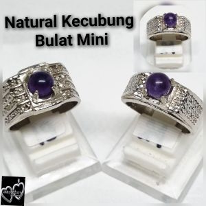 Batu cincin kecubung bulat mini / natural amethys