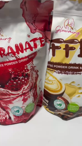 Glowming Pomegranate and Coffee Powder Drink Mix with Glutathione and Collagen 10 Sachets