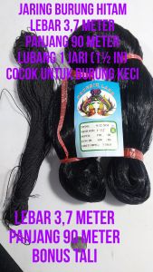 JARING BURUNG HITAM TINGGI 37 METER PANJANG 90 METER BONUS TALI COCOK UNTUK BURUNG KECIL