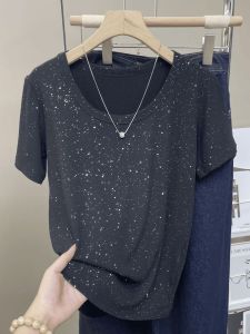 QIAOXIZI | Sparkly Comfortable Slimming T-Shirt Blouse