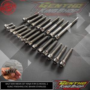 1 SET BAUT PROBOLT BAK MESIN KANAN KIRI NINJA R RR SS MODEL 2 KUNCI CNC STAINLESS ANTI KARAT 22 PCS