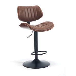 Luxurious Adjustable Bar Stool Solid Wood Curved