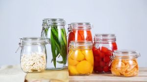 FOOD GLASS JAR WITH LID KORKEN JAR BALANG BERPENUTUP FOOD JAR FOOD STORAGE CONTAINER KITCHEN STORAGE JAR