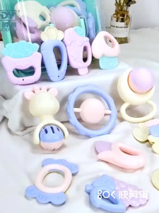Baby Teether Teething Toys Silicone BPA Free Set Newborn Infant Rattle Gum Mainan Gigit Bayi 12PCS