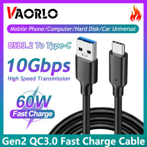 VAORLO USB3.2 10Gbps Gen2 Cable USB C Cable Data Transfer Short USB C SSD Cable with 3A 60W QC 3.0 Fast Charging Spare Hard Disk Cable