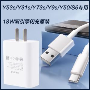 Original Vivo Y53s Y73s Y31s Y9s Charger Head Dual Engine Flash Charge Data Cable 18W Original Fast Charging Cable for Phones