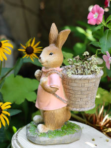Bộ Đồ Trang Trí Ngoài Trời Hình Thỏ Nhỏ Bồn Hoa Bằng Nhựa Đồ Trang Trí Nhà Đồ Trang Trí Bàn Phong Cách Mỹ Trang Trí Sân Vườn