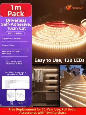 PAIMIJI | 3-Color LED Light Strip 220v Waterproof Self-Adhesive