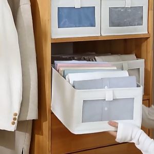 HOMEC กล่องใส่เสื้อผ้า กล่องเก็บเสื้อผ้า กล่องเก็บเสื้อผ้าพับได้ clothes box กล่องพับได้ ที่เก็บของ กล่องผ้าใส่ของ พับได้ ประหยัดพื้นที่