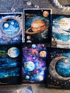 Starry Sky Moon Phase Background Hot Stamping Note Lining Paper