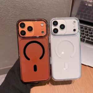 Transparent Ultra Thin PC For Magsafe Phone Case For iPhone 17 Air 16 15 Pro Max Camera Control Buttons Clear Shockproof Cover