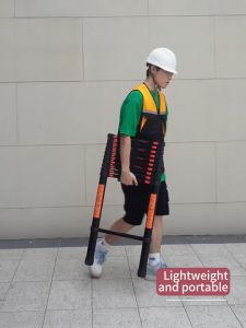 Carbon steel reinforced folding ladder with lifting function thickened and widened for household and engineering use extendable straight ladder multi-step thickened and widened multi-functional