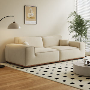 Qixinyu |Black Leather Straight Design Sofa