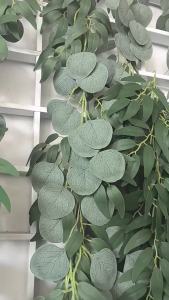 200cm Artificial Eucalyptus Garland Artificial Hanging Frost White Vine Eucalyptus Leaves Vine Wedding Backdrop Arch Home Decor