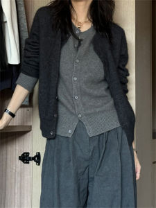 BINKAFENNY | เสื้อคาร์ดิแกนถักคอตั้งทรงเข้ารูปสีบล็อกสำหรับผู้หญิง เสื้อคลุมกันหนาวแบบสวมหัวแขนยาว ทรงหลวม สไตล์ทำงาน ฤดูใบไม้ร่วง 2024