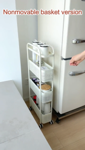 LivinEase Pull Out Storage Rack - Slim Adjustable Kitchen & Cosmetics Organizer Mobile Shelf with Wheels