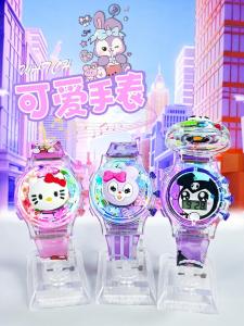 Girls Cartoon Childrens Glowing Electronic Watch & Rotating Music Gift Toy