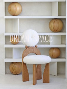 Vintage Creamy Style Dining & Makeup Chair