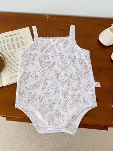 INS Floral Strap Onesie Summer Sleeveless Vest Garments Thin Bodysuit Newborn Baby Romper Clothes