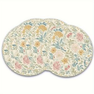 VIKAMA 4-Piece British Garden Afternoon Tea Placemats Family Gathering Table Decor Accessories Café Afternoon Tea Decor