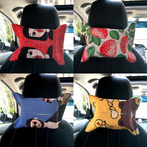 Nordic Cotton and Linen Car Tissue Bag Car Seat Back Fabric Strap Paper Extraction Box Cartoon Creative Tissue Bag Tissue Box