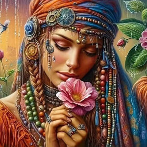 BILIBILI | Acrylic Paint By Numbers Woman Portrait Painting By Numbers on Canvas Coloring By Number for Adults Paint Digital Art