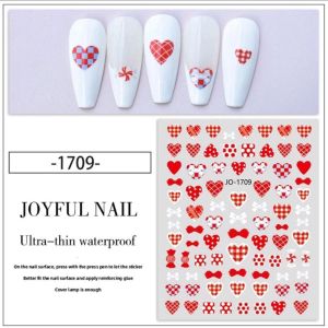Sticker dán móng trang trí nail mẫu hình trái tim