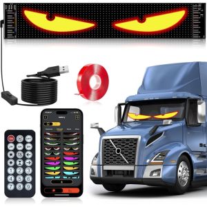 2PCS Devil Eyes Light Cars Dynamic Big Led Eyes for Car 13.7 X 4inch Programmable Flexible LED Display Soft Screen Devil Eyes
