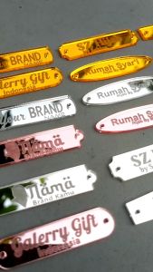 Paket 30 Pcs Label Hijab Akrilik Label Custom Hijab Label Baju Kerudung Custom