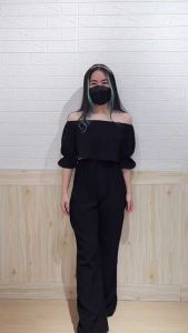 4825 sabbie moscrepe sabrina one set wanita long pants